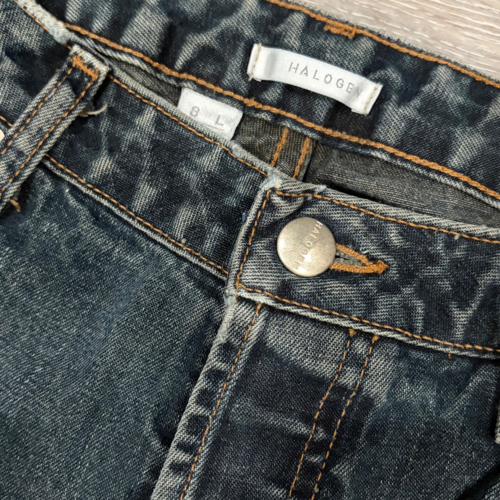 Halogen Womens Straight Leg Jeans Dark Wash Button Fly Denim Size 8L Long 30x29‎